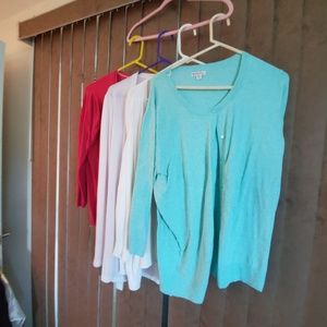 4 button up sweaters.